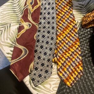 Three men silk ties, Albert Nixon, David Martin, menswear and JhaneBarnes